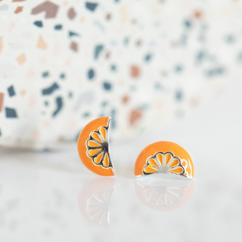 Retro Orange Slice Studs